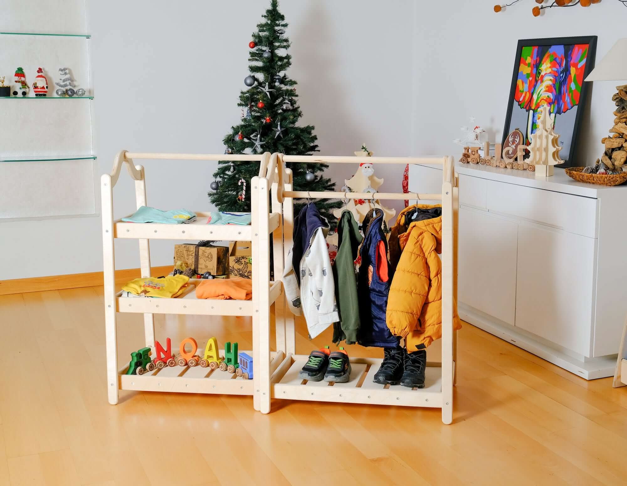 Montessori Wooden Wardrobe Set