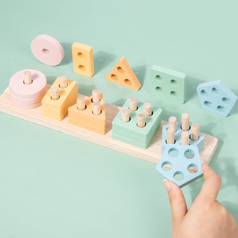 Montessori Geometric Shape Wooden Educational Toy Set for Children