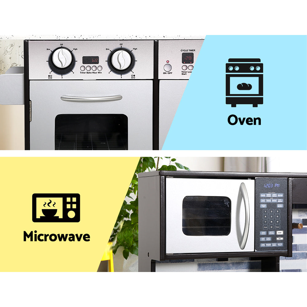 NNEDSZ Kids Kitchen Wooden Pretend Play Set Toys Cooking Food Children Cookware