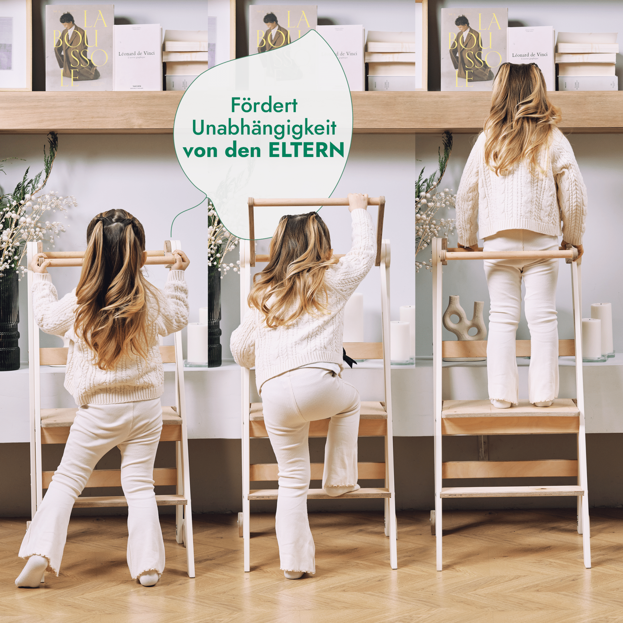 Holz Lernleiter Montessori: Hocker für Kinder-2