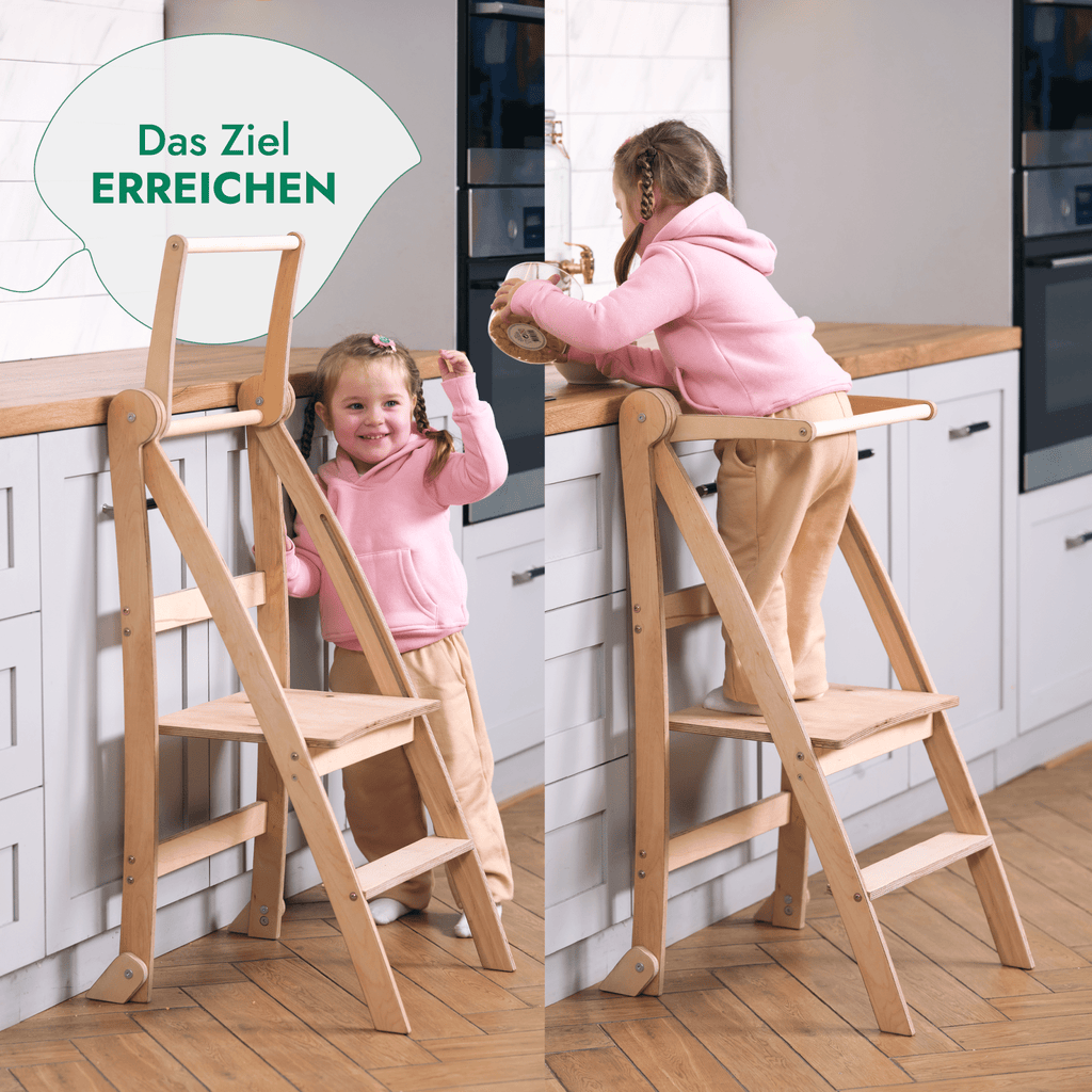 Holz Lernleiter Montessori: Hocker für Kinder-4