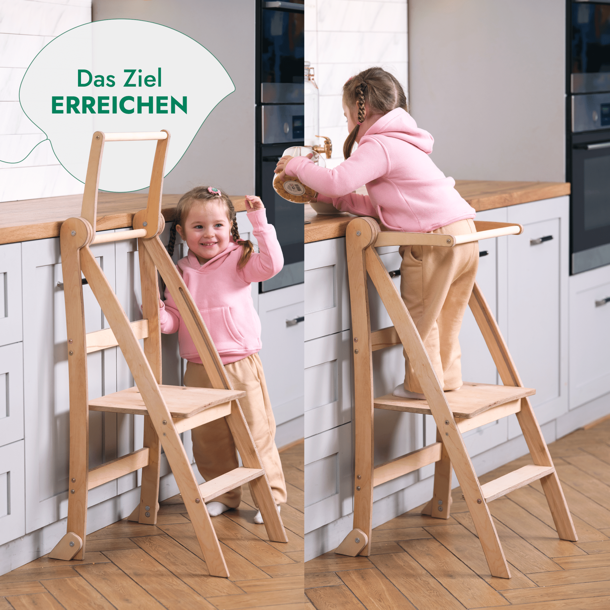 Holz Lernleiter Montessori: Hocker für Kinder-4