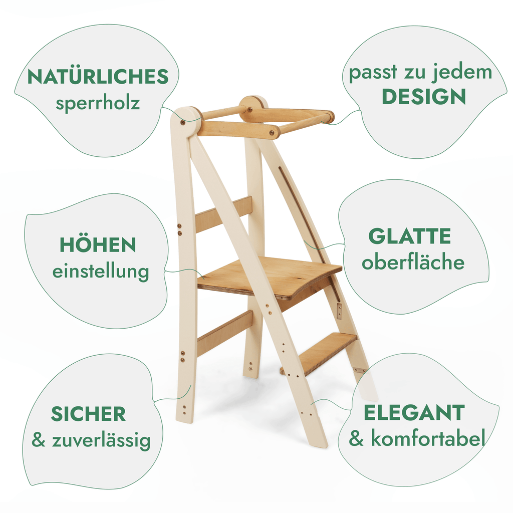 Montessori Lernturm - Höhenverstellbarer Kinderstuhl-3